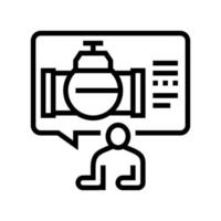 consultation pipeline construction line icon vector illustration