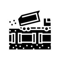 camión llenar tubería glifo icono vector ilustración
