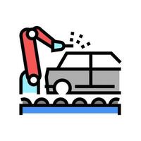 Ilustración de vector de icono de color de transportador de coche de soldadura