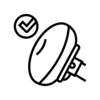 airbag prueba coche línea icono vector ilustración