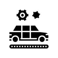ilustración de vector de icono de glifo de coche de fabricación