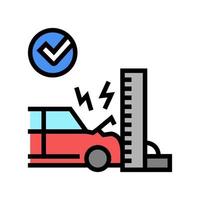 Ilustración de vector de icono de color de coche de prueba de choque