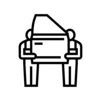 human work car factory line icon vector illustration