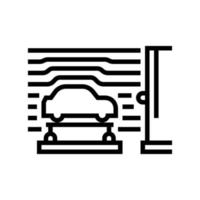ilustración de vector de icono de línea de coche de túnel de viento