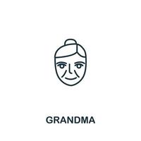 Grandma icon from elderly care collection. Simple line element Grandma symbol for templates, web design and infographics vector