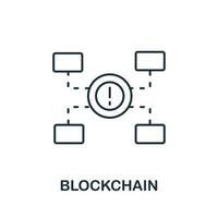 Blockchain icon. Creative simple symbol from fintech collection. Line Blockchain icon for templates, web design and infographics vector