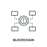 Blockchain icon. Creative simple symbol from fintech collection. Line Blockchain icon for templates, web design and infographics vector