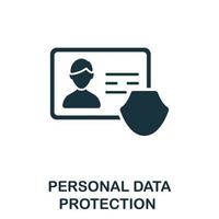 icono de protección de datos personales. ilustración simple de la colección de la industria fintech. icono creativo de protección de datos personales para diseño web, plantillas, infografías y más vector