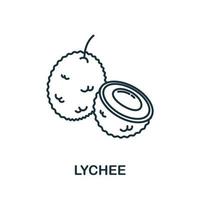 Lychee icon from fruits collection. Simple line element Lychee symbol for templates, web design and infographics vector