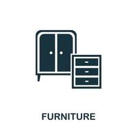 icono de muebles. símbolo de muebles de elemento de línea simple para plantillas, diseño web e infografía vector