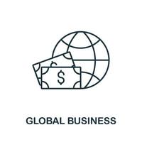 Global Business icon. Simple line element Global Business symbol for templates, web design and infographics vector