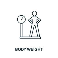 Body Weight icon from health check collection. Simple line Body Weight icon for templates, web design and infographics vector