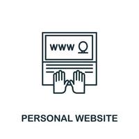 Personal Website icon from headhunting collection. Simple line Personal Website icon for templates, web design and infographics vector