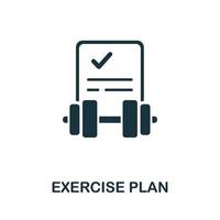 Exercise Plan icon. Simple illustration from healthy lifestyle collection. Creative Exercise Plan icon for web design, templates, infographics vector