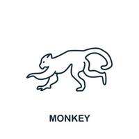 Monkey icon from home animals collection. Simple line element Monkey symbol for templates, web design and infographics vector