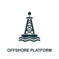 icono de plataforma costa afuera de la colección industrial. icono de plataforma offshore de línea simple para plantillas, diseño web e infografía vector