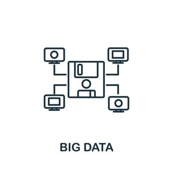 Big Data icon from industry 4.0 collection. Simple line element Big Data symbol for templates, web design and infographics vector