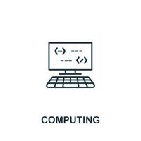 Computing icon from industry 4.0 collection. Simple line element Computing symbol for templates, web design and infographics vector