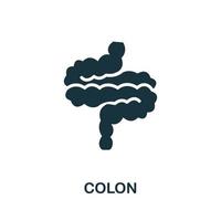 icono de colon. elemento simple de la colección de órganos internos. ícono de colon creativo para diseño web, plantillas, infografías y más vector