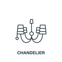 Chandelier icon from interior collection. Simple line element Chandelier symbol for templates, web design and infographics vector