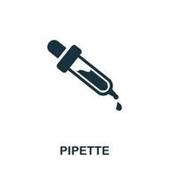 Pipette icon set. Four elements in diferent styles from medicine icons collection. Creative pipette icons filled, outline, colored and flat symbols vector