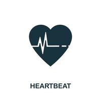 Heartbeat icon set. Four elements in diferent styles from medicine icons collection. Creative heartbeat icons filled, outline, colored and flat symbols vector