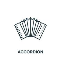 icono de acordeón de la colección de música. icono de acordeón de línea simple para plantillas, diseño web e infografía vector