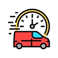 fast delivering vehicle free shipping color icon vector illustration