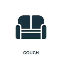 Couch icon. Simple illustration from furniture collection. Creative Couch icon for web design, templates, infographics vector