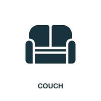 Couch icon. Simple illustration from furniture collection. Creative Couch icon for web design, templates, infographics vector