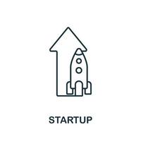 Startup icon. Creative simple symbol from fintech collection. Line Startup icon for templates, web design and infographics vector