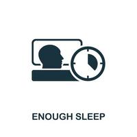 Enough Sleep icon. Simple illustration from healthy lifestyle collection. Creative Enough Sleep icon for web design, templates, infographics and more vector