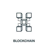 icono de blockchain de la colección Industry 4.0. símbolo de blockchain de elemento de línea simple para plantillas, diseño web e infografía vector