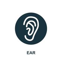 Ear icon. Simple element from internal organs collection. Creative Ear icon for web design, templates, infographics and more vector