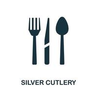 Silver Cutlery icon. Simple element from jewelery collection. Creative Silver Cutlery icon for web design, templates, infographics and more vector