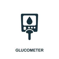 icono de glucómetro. ilustración simple de la colección de equipos médicos. icono de glucómetro creativo para diseño web, plantillas, infografías y más vector