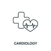 Cardiology icon from medical collection. Simple line element Cardiology symbol for templates, web design and infographics vector