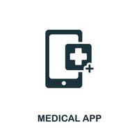 icono de la aplicación médica. ilustración simple de la colección de equipos médicos. ícono de aplicación médica creativa para diseño web, plantillas, infografías y más vector