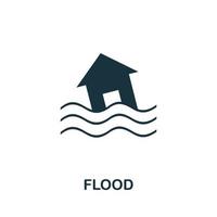 Flood icon. Simple element from natural disaster collection. Creative Flood icon for web design, templates, infographics and more vector