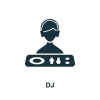 icono de DJ. ilustración simple de la colección del club nocturno. icono de dj creativo para diseño web, plantillas, infografías y más vector