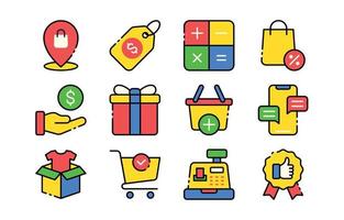 Ecommerce Online Shopping Icon Vector Collection