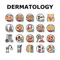 Dermatology Problem Collection Icons Set Vector