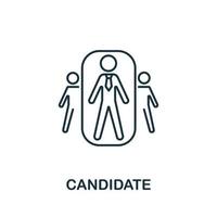 Candidate icon from headhunting collection. Simple line Candidate icon for templates, web design and infographics vector