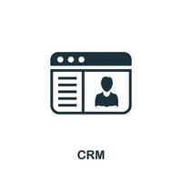 icono de crm. elemento simple de la colección de gestión. icono crm creativo para diseño web, plantillas, infografías y más vector