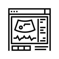 ultrasound radiology line icon vector illustration flat