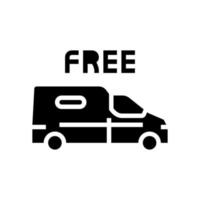 van transportation free shipping glyph icon vector illustration