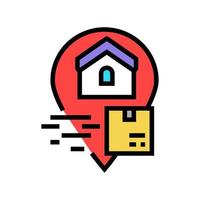 home delivery service free shipping color icon vector illustration