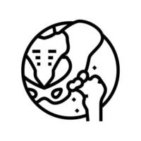articular cartilage gout line icon vector illustration