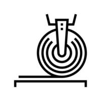 roll with cord industrial equipment line icon vector illustration