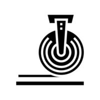 rollo con cable equipo industrial glifo icono vector ilustración